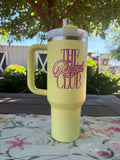 Yellow Stanley - featuring The RESET club logo        40 oz Stainless Steel H2.0 FlowState Quencher Tumbler