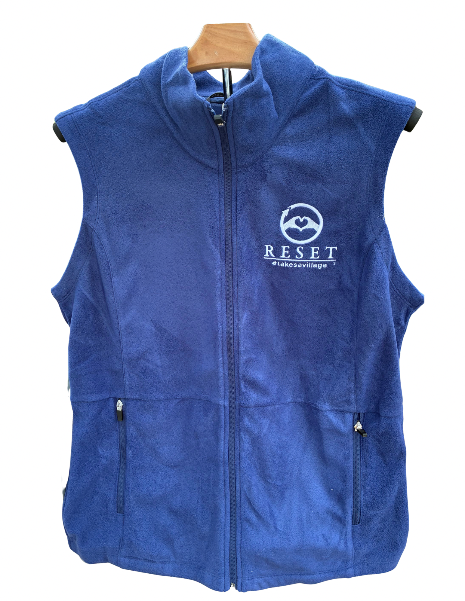Women’s Cut Navy Fleece vest
